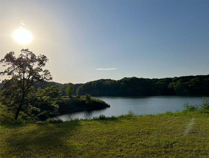 メッツァビレッジから見える宮沢湖の風景