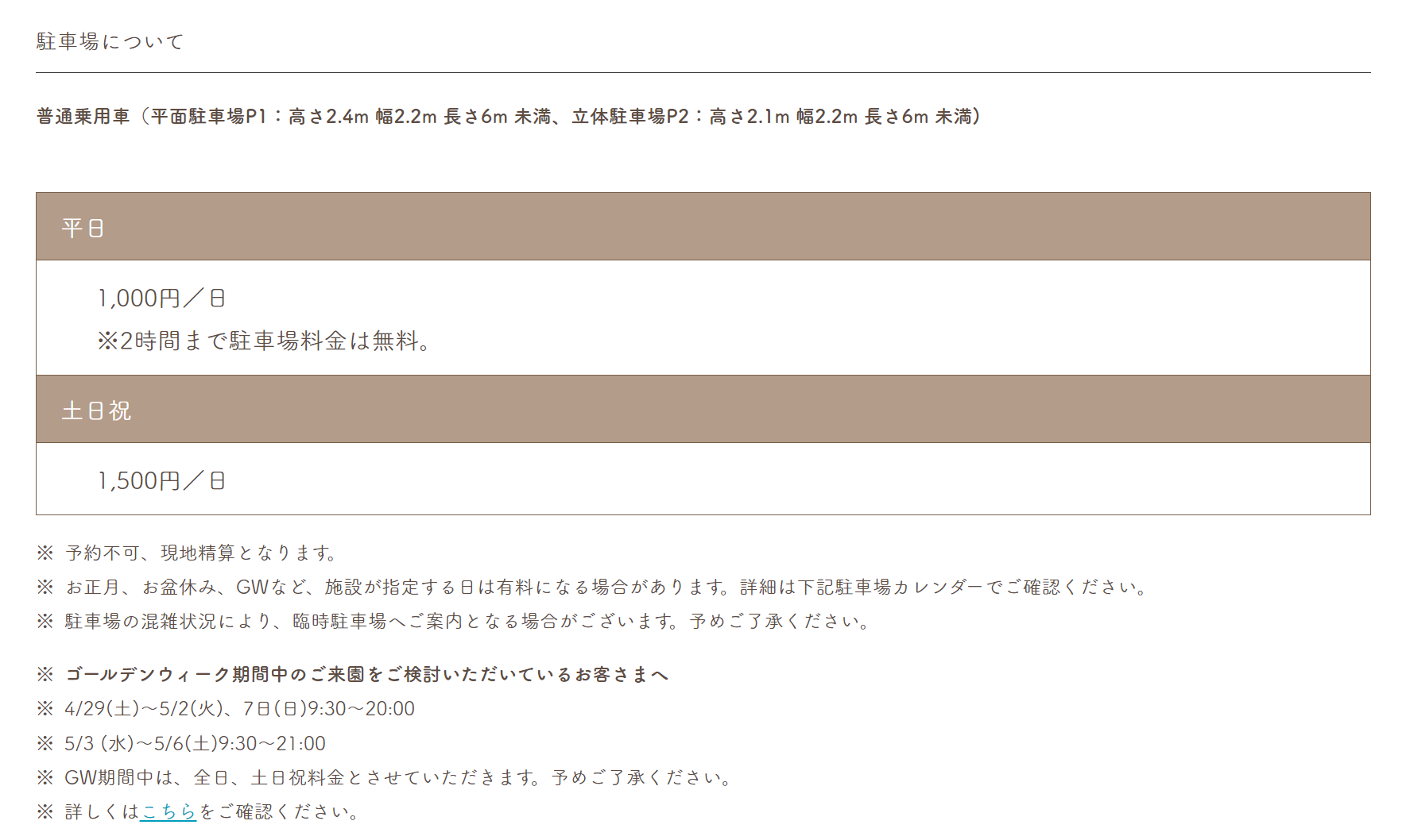 駐車場の情報公式サイトから引用