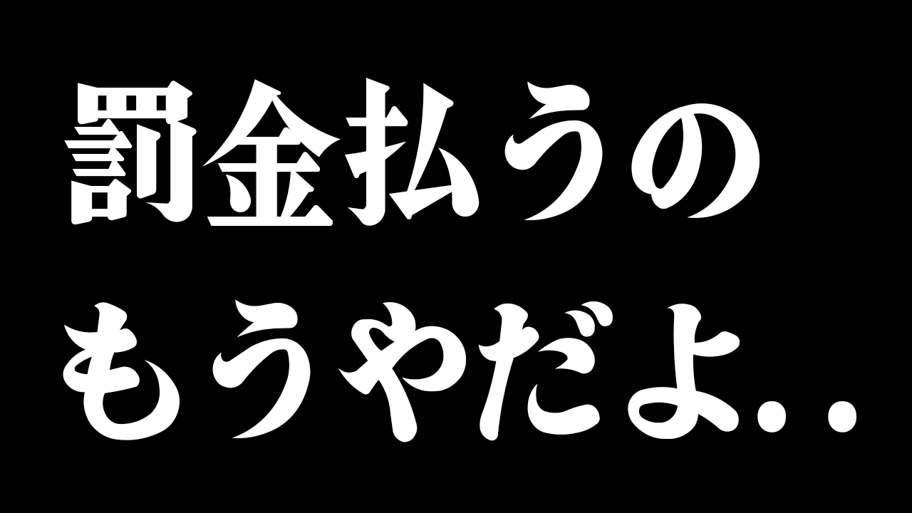 もう罰金払いたくない